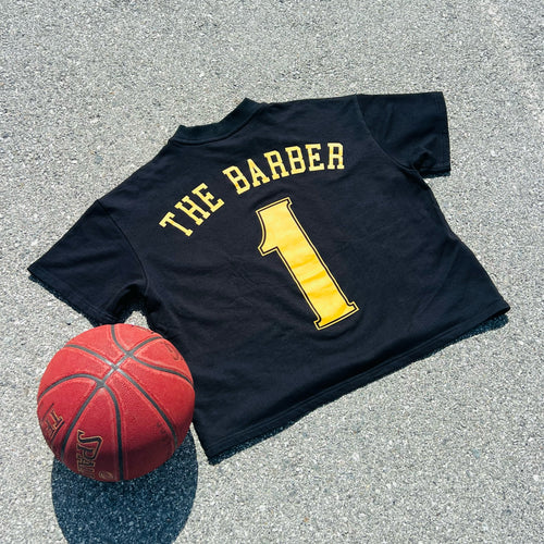 “JUSTICE THE BARBER” Varsity Oversized/Cropped Tee