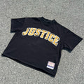 “JUSTICE THE BARBER” Varsity Oversized/Cropped Tee
